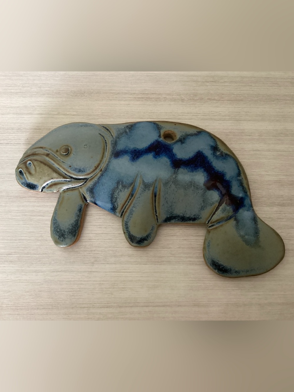 Handmade Manatee Ceramic Wall Hanging - New